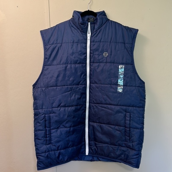 Men's Navy Quilted Vest - Picture 2 of 9